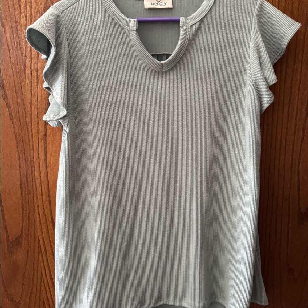 Women's Sage Ruffle Sleeve Top